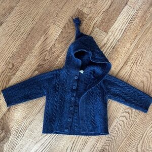 Cable Knit Baby Cardigan with Hood